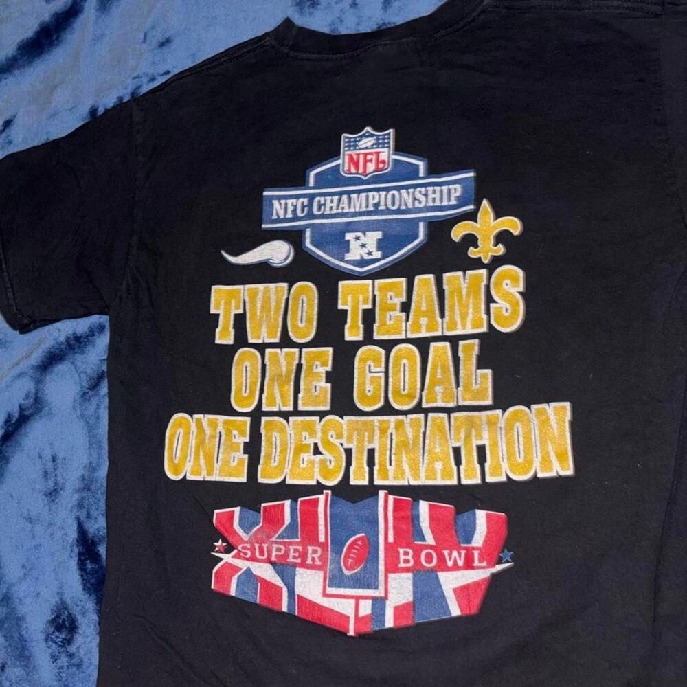 Vintage 2010 NFL NFC Championship Vikings vs Saints T-Shirt - Picture 4 of 4